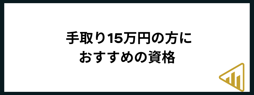 手取り15万手取り15万円の方におすすめの資格4つ